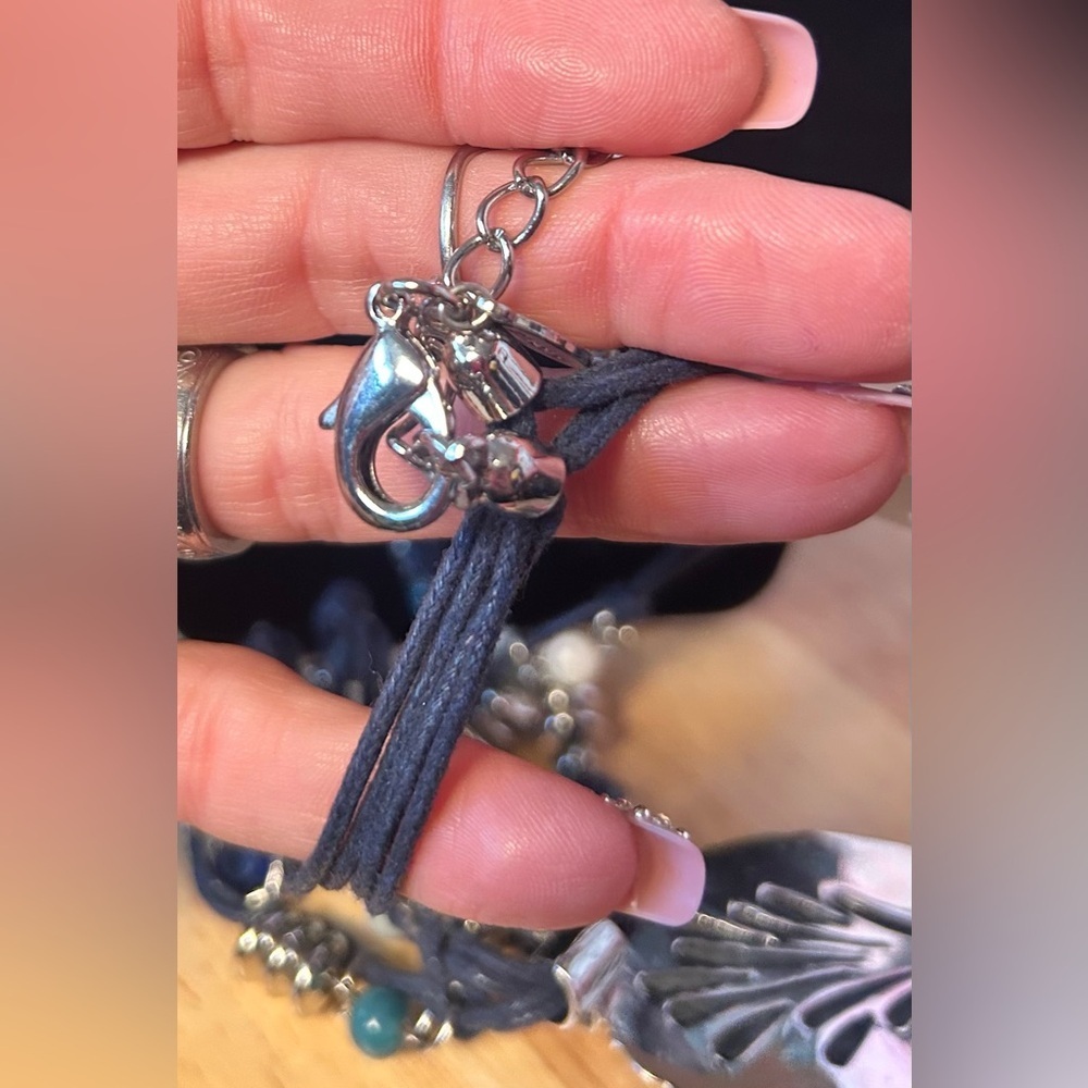 NWT Blue Moon Agate & Sodalite Silver Statement Necklace Pendant​​ - Picture 4 of 5